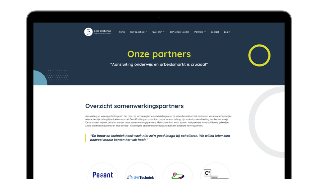 Onze_Partners-Beta_Challenge-Website-screens