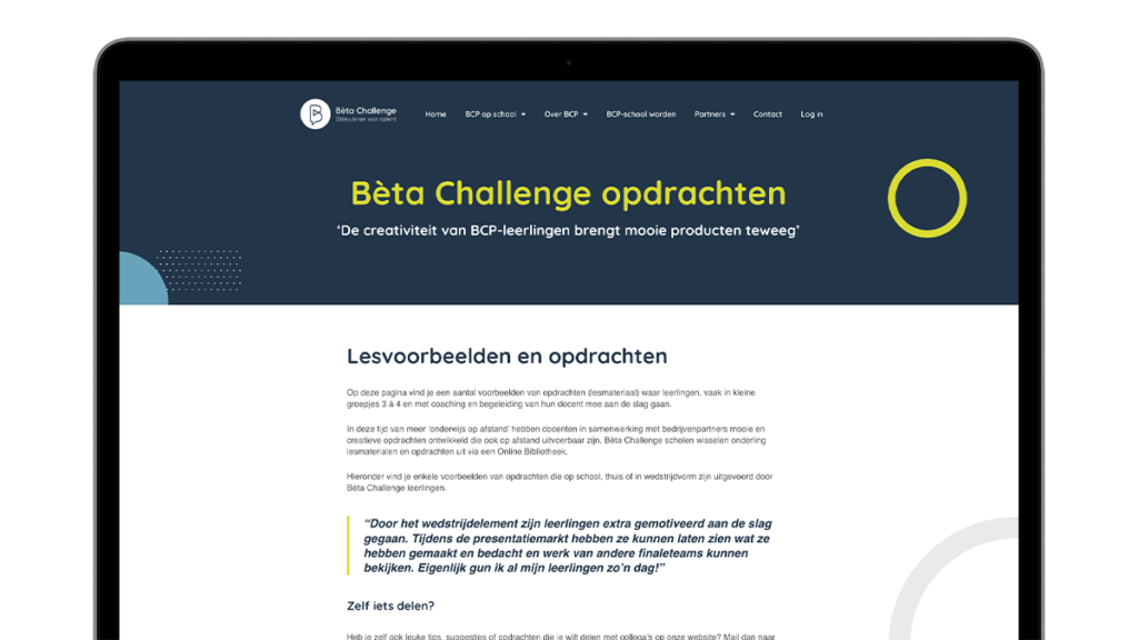 Opdrachten-Beta_Challenge-Website-screens